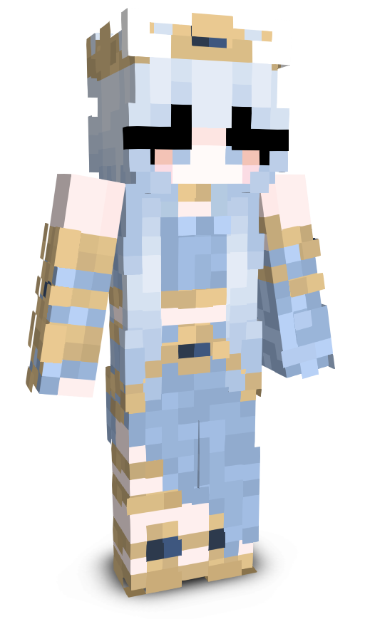 Skin Minecraft di Katy — IamKaty_, personaggio con completo azzurro e dettagli dorati